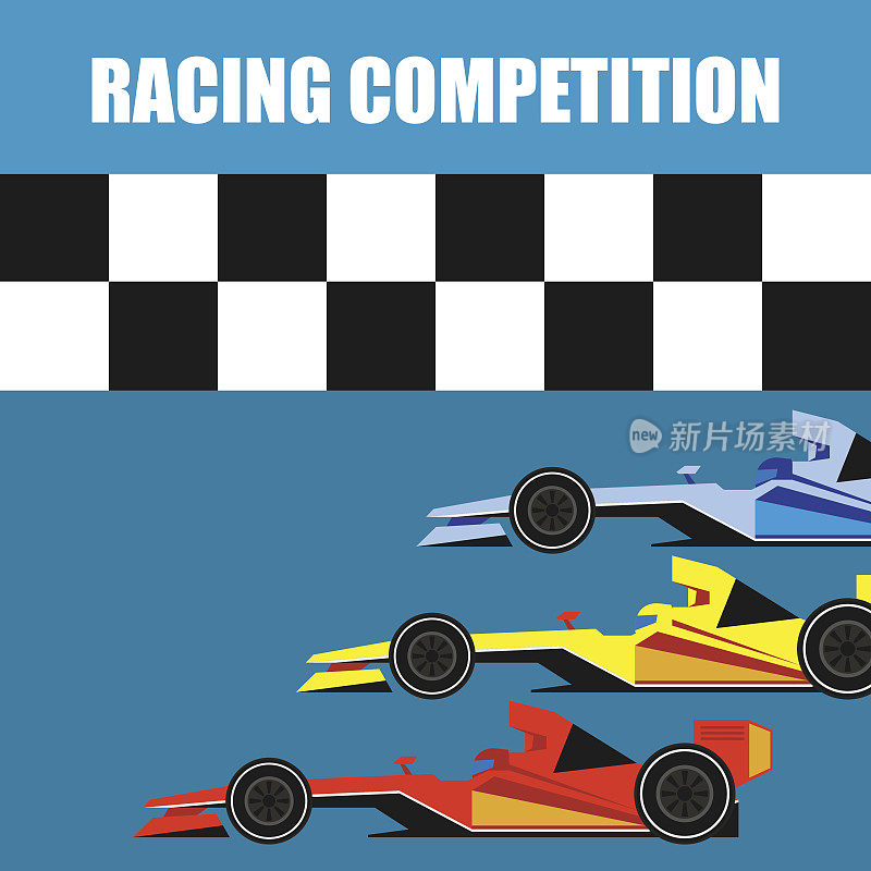 一级方程式/大奖赛赛车海报。矢量图